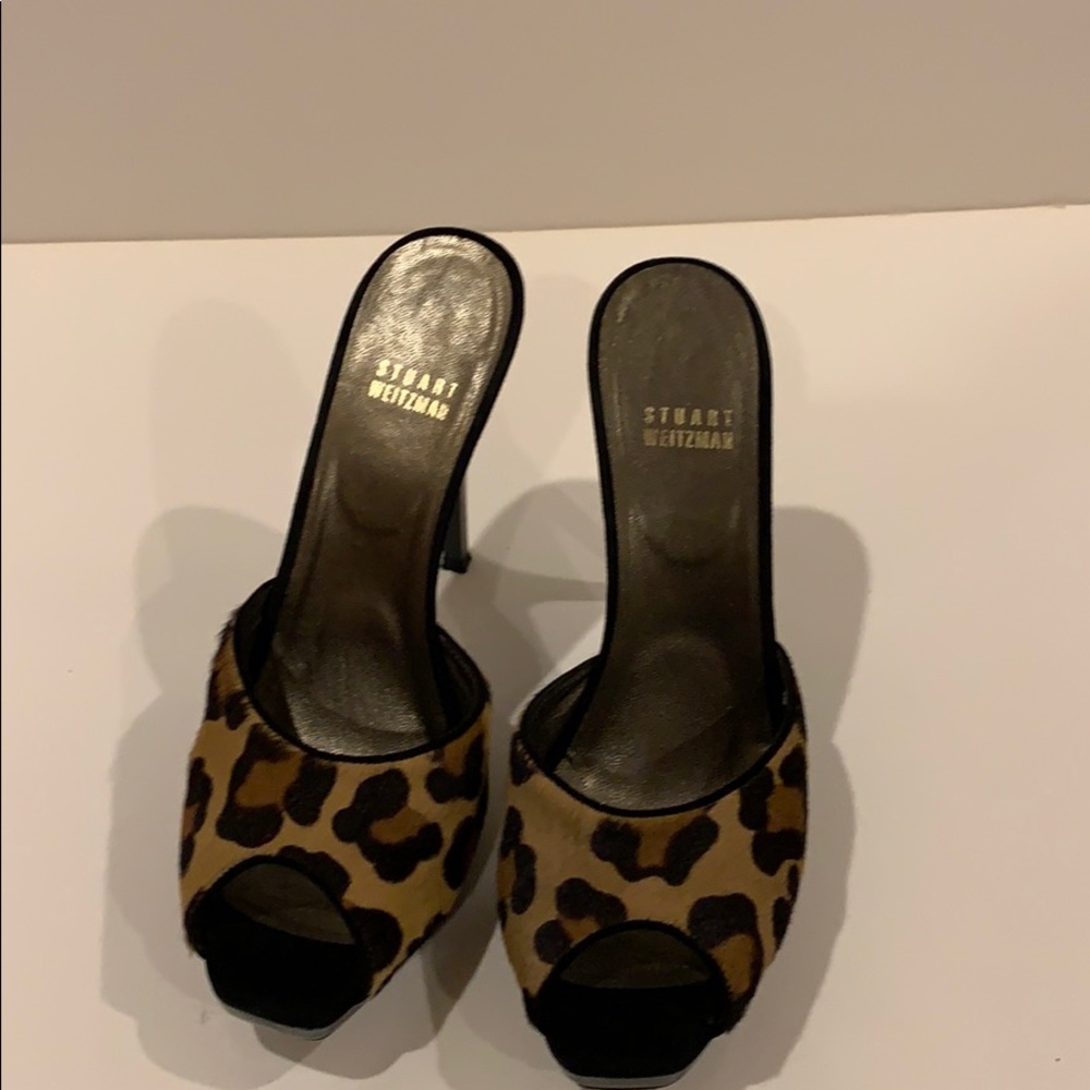 Stuart Weitzman haircalf platform slides
